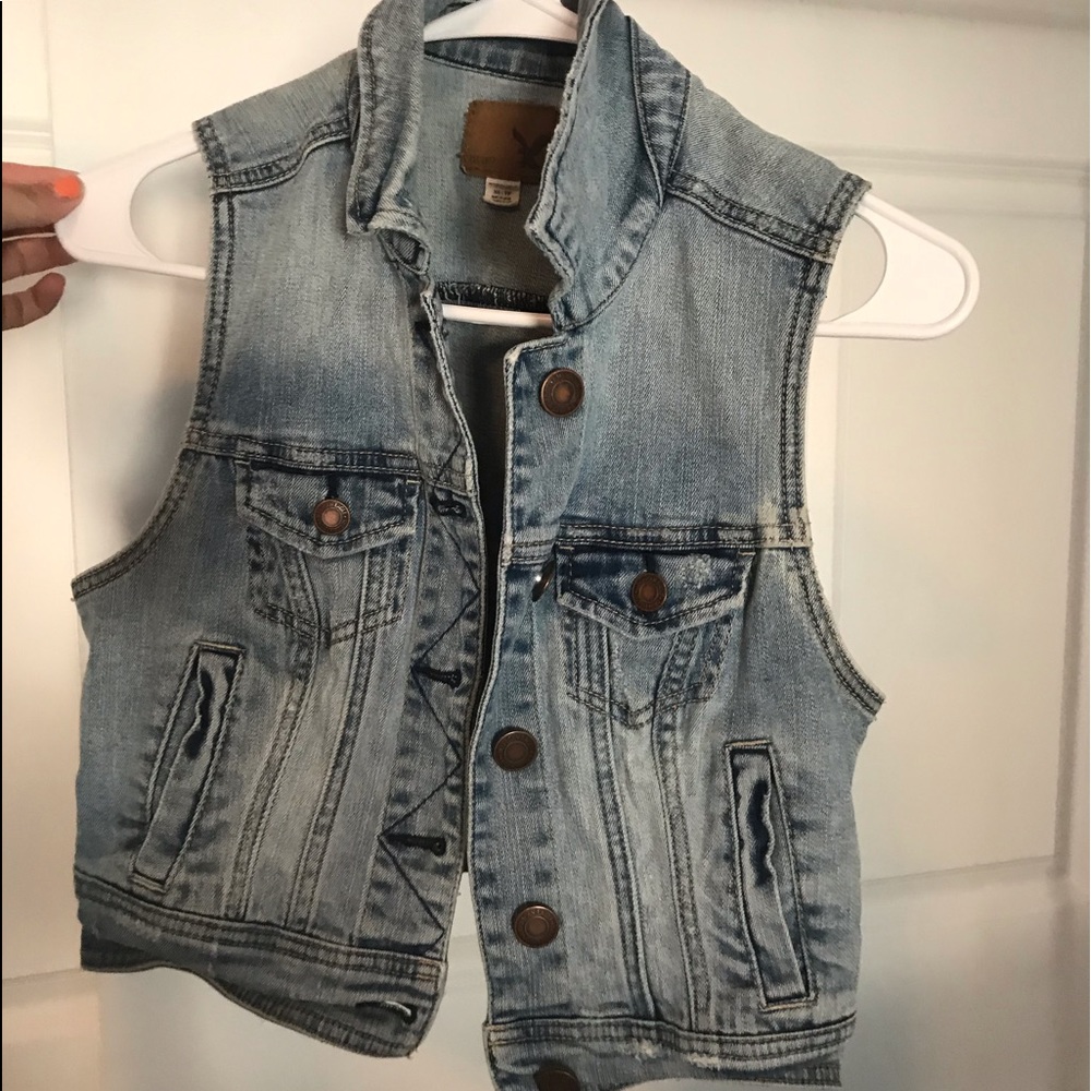 American Eagle Jean Jacket Vest
